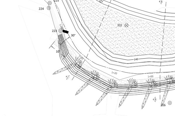 Root wad installation construction plan